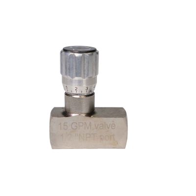 Adjustable In-Line Throttle Valve:  1/2" NPT Port, 0-15 GPM