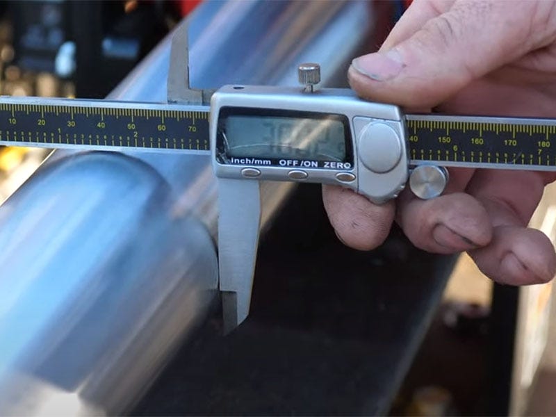 Measuring the 3" (OD) Rod