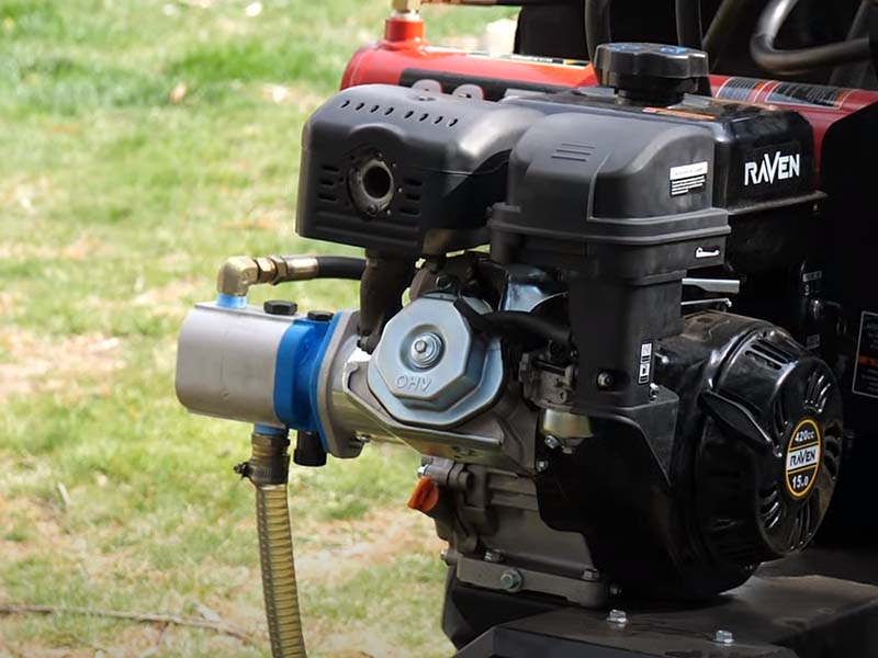 Raven engine on a log splitter